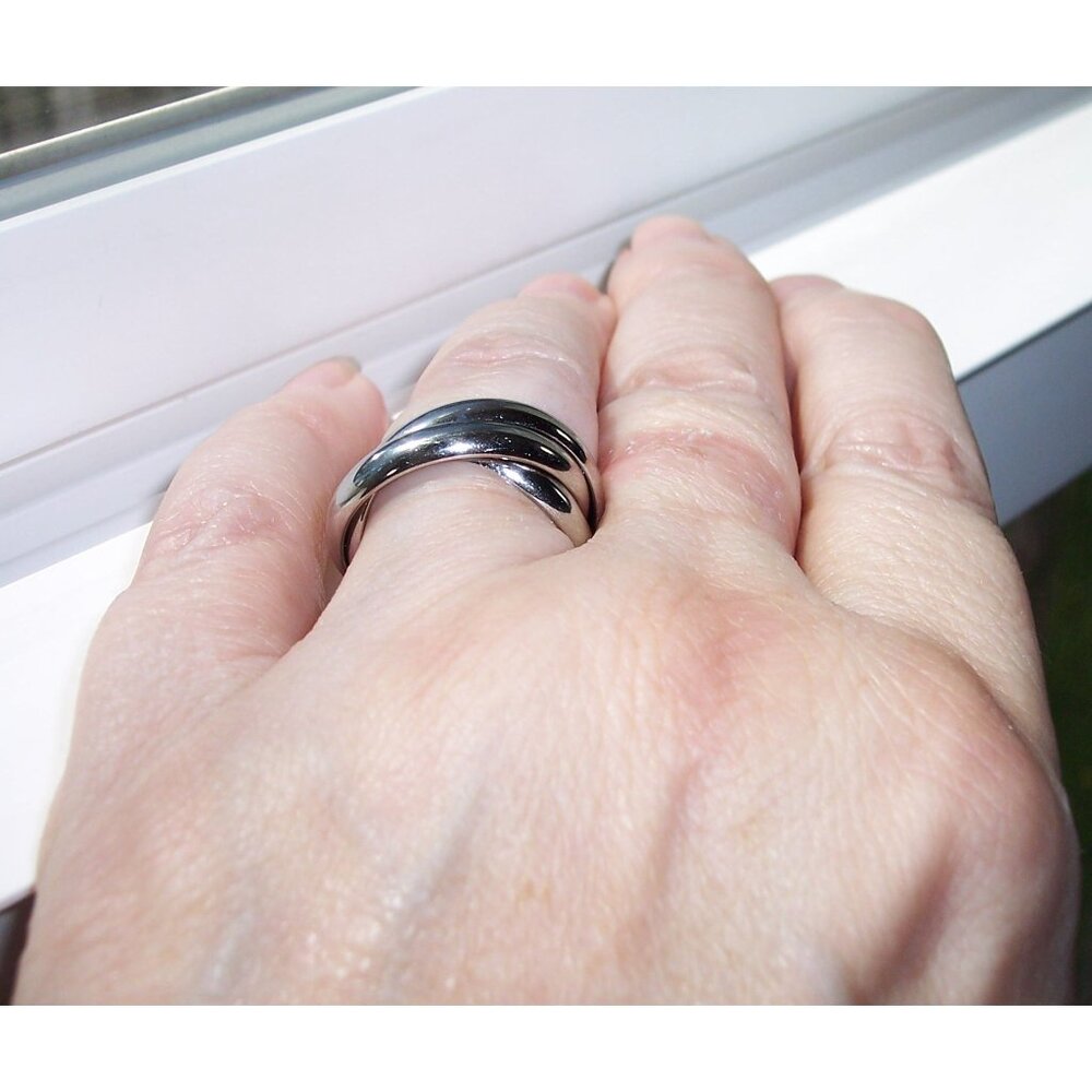 Russian Intertwined Wedding Rings Stainless Steel High Polished - Picture 6 of 14